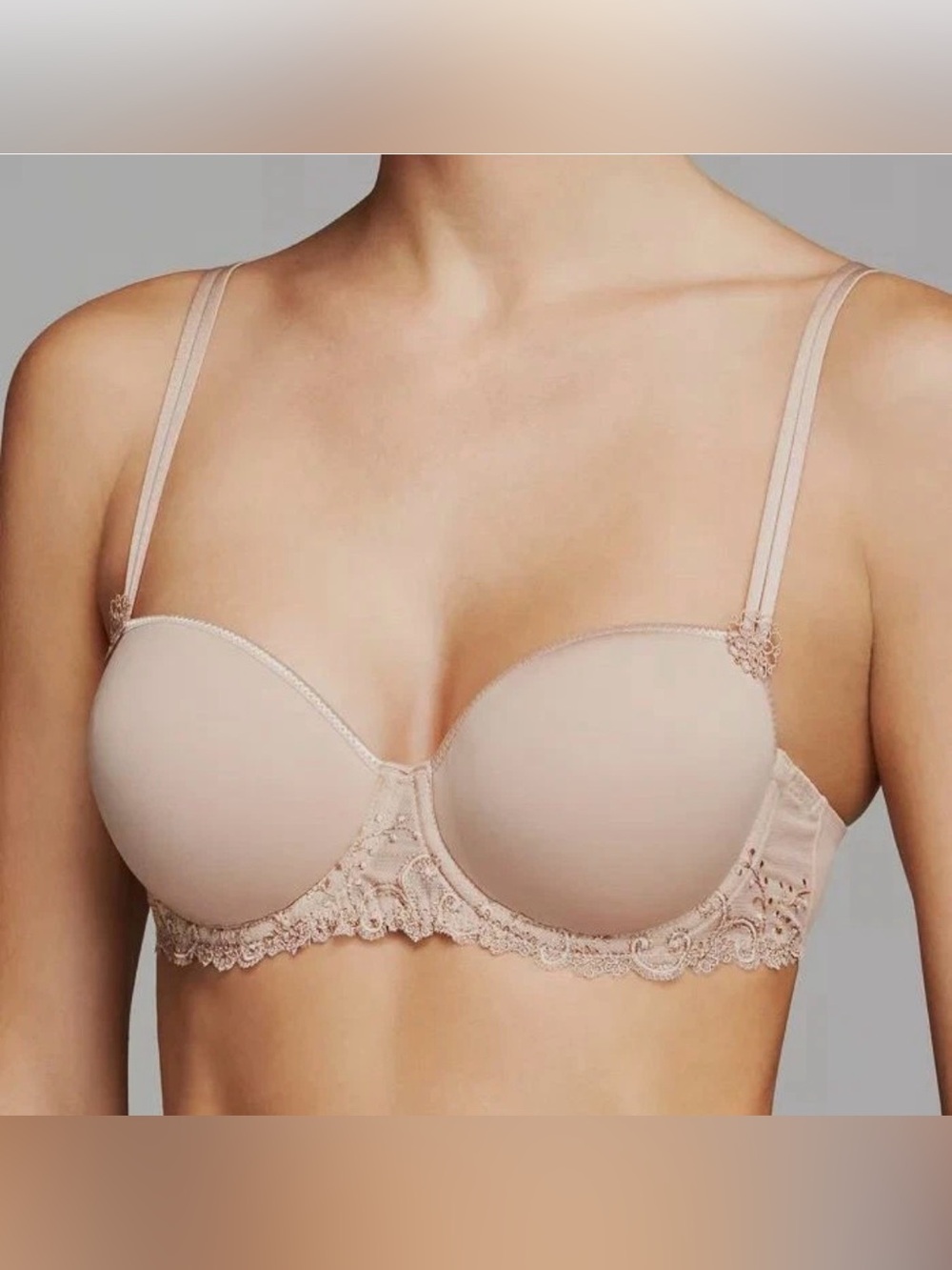 Simone Perele Women's Beige Solid Delice 3D Molded T-Shirt Bra Size 34B